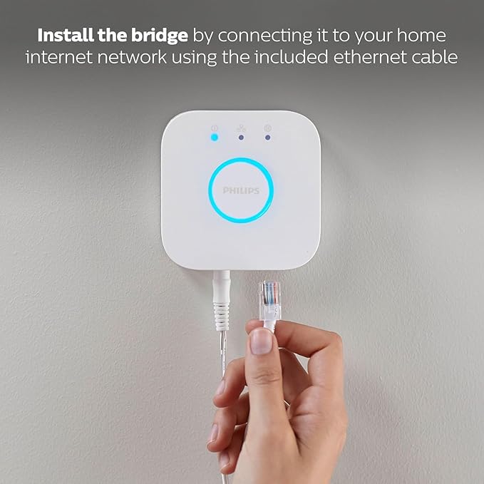 Philips Hue Bridge,Unlock The Full Potential of Hue Bridge System,Multi-Room and Out-of-Home Control,Create Automations and Zones,Smart Lighting Hub,Works with Voice-and Matter-Compatible,(Pack of 2)