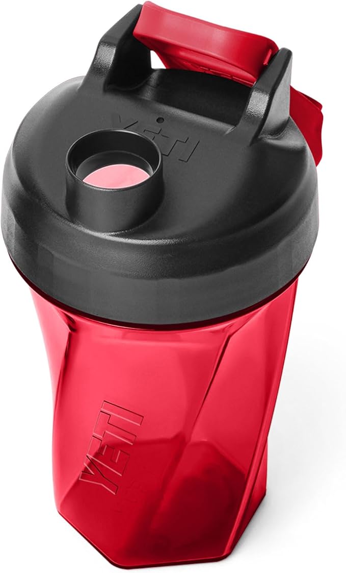 YETI Yonder Helimix Vortex Blender Shaker Bottle Holds up to 20oz | No Blending Ball or Whisk | USA Made | Portable Pre Workout Whey Protein Drink Shaker Cup | Dishwasher Safe, Rescue Red