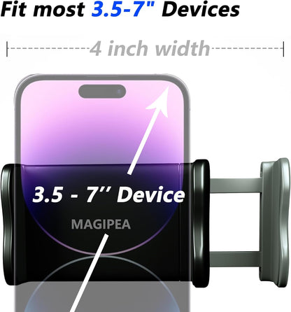 Cell Phone Clip Bed Stand Holder, with Grip Flexible Long Arm Gooseneck Bracket Mount Clamp for Desk, Compatible with iPhone 14 Pro Max XR X 8 7 6 or Other 3.5-7" Devices (Black)