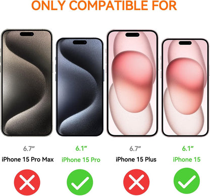 Anti Blue Light Screen Protector for iPhone 15pro & iPhone 15 [3 Pack] 9H+ Anti Blue Light Tempered Glass, Anti-Scratch, Case Friendly