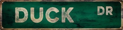Vintage Tin Sign Retro Metal Duck DR Signs Stylish Wall Art Plaques for Home Decor Bathroom Kitchen House and Gothic Wall Decor or as a Unique Poster 16x4 in