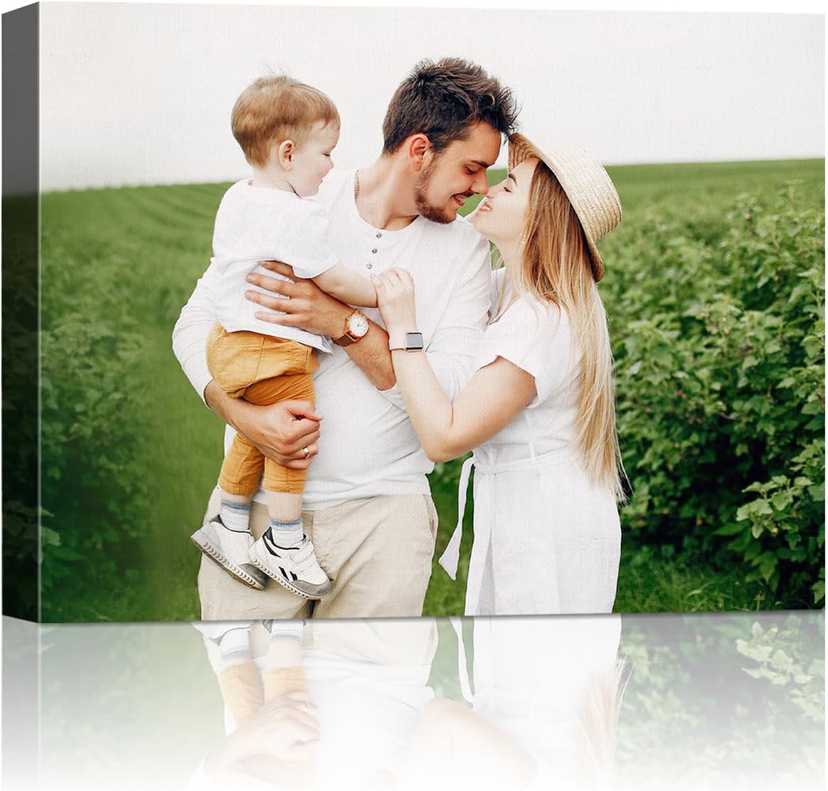 Personalized Custom Canvas Wall Art, Custom Canvas Prints with Your Photos for Living Room, Bedroom, Wedding Pet Baby Family Photo Framed Wall Art, Customized Photo Gift for Family，Friend，Lover，Pet (30L" x 20W")