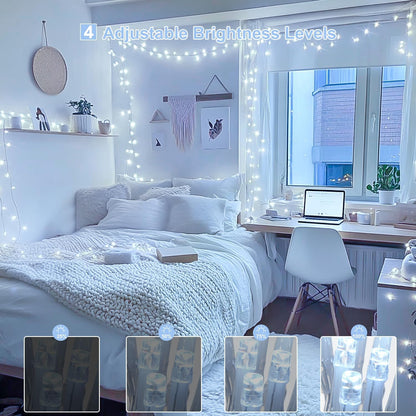 JMEXSUSS 800 LED White Christmas String Lights Outdoor, String Twinkle Lights Clear Wire Plug in for Tree Christmas Room Wedding Outside Decorations