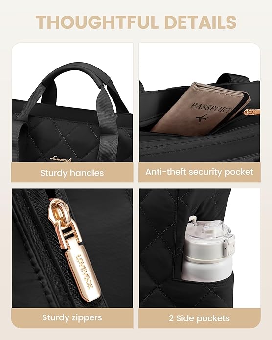 LOVEVOOK Tote Bag for Women,Light Puffer Tote Bag with Multi-pockets,Stylish Carry on Laptop Bags for Daily,Travel,Work,Gym | with Multi-pockets, Stylish, Carry on, for Daily, Travel, Work