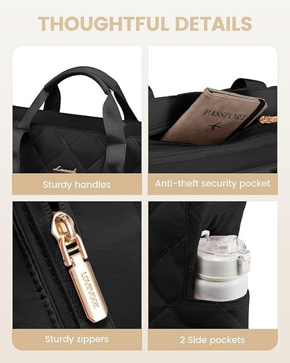 LOVEVOOK Tote Bag for Women,Light Puffer Tote Bag with Multi-pockets,Stylish Carry on Laptop Bags for Daily,Travel,Work,Gym | with Multi-pockets, Stylish, Carry on, for Daily, Travel, Work