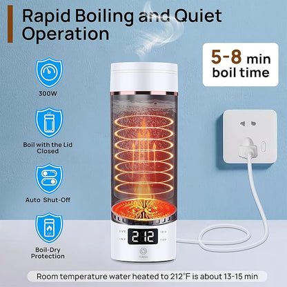 Portable Electric Kettle – Plug-in with Travel Bag, 450mL 304 Stainless Steel, 4 Preset Temp, Rapid Boiling, Auto Shut-Off & Boil-Dry Protection, Home Office Hotel Caravan Dorm Business Trip