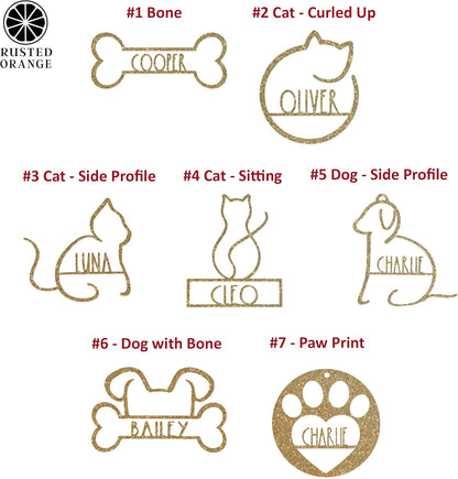 Man's Best Friend Personalized Pet Ornaments (2 Pack; 4 Inch) - Custom Name and Personalized Dog and Paw Design Christmas Ornaments for Christmas Tree