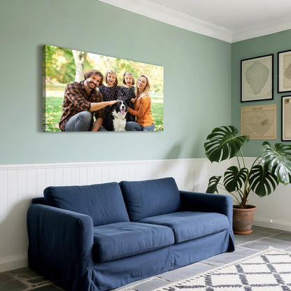 Custom Canvas Prints with Your Photos - Personalized Pictures Print, Customized Photo Gifts, Wall Art Poster Canvas Printing for Wedding, Family, Baby, Pets, Home Office Decor, Wrapped Frame