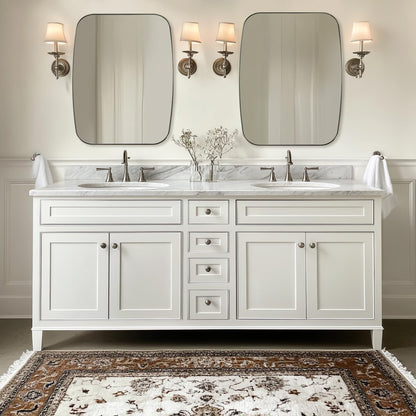 ANDY STAR Brushed Nickel Oblong Mirror, 36x48 Inch Brushed Nickel Oval Mirror for Bathroom with Stainless Steel Metal Frame, Wall Mouned for Bathroom, Living Room, Entryway
