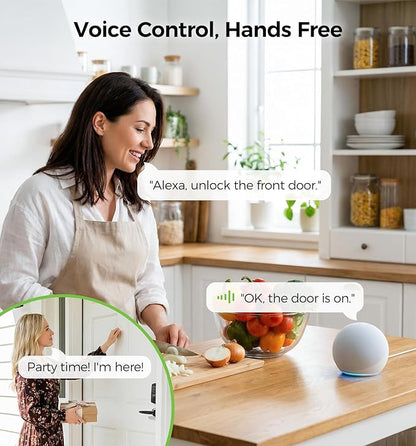 Wi-Fi Smart Locks for Front Door with 2 Lever Handle Set,App Control,Keyless Entry Deadbolt for Front Door with Auto Lock,Electronic Digital Keypad,Remote Control,Voice Unlock,Waterproof,Black