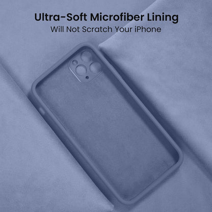 FireNova Designed for iPhone 13 Pro Case, Silicone Upgraded [Camera Protection] Phone Case with [2 Screen Protectors], Soft Anti-Scratch Microfiber Lining Inside, 6.1 inch, Lavender Gray