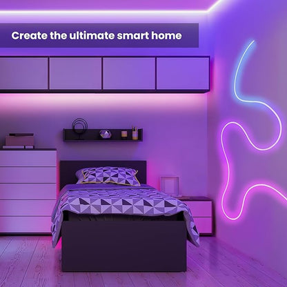 Feit Electric Smart Neon Strip Lights 10FT, Flexible RGBW Color Chasing LED Light Strip, 2.4GHz WiFi Enabled, Works with Alexa and Google Home Assistant, 22W, Music Sync, App Control NF10/CHASE/AG