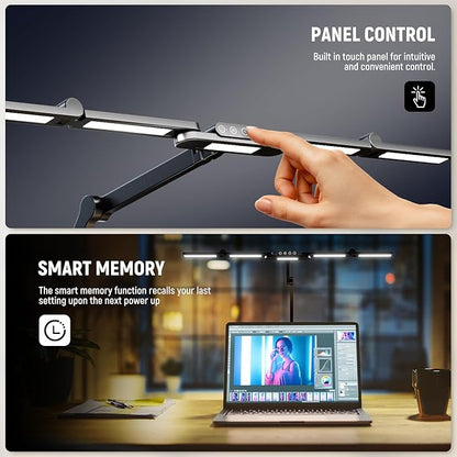 NEEWER Basics 32.5" Clip On Desktop LED Light for Home Office, 23W LED Architect Clamp Lamp with 5 Light Bars, Dimmable Lighting for Computer Drafting Table Desk Video Conference Atmosphere, DL01