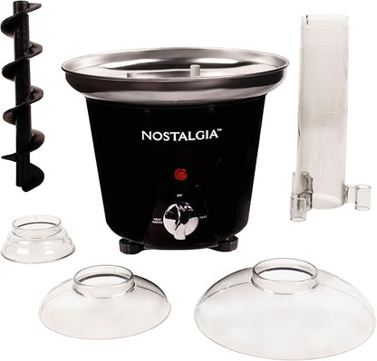 Nostalgia 3 Tier Electric Chocolate Fondue Fountain Machine for Parties - Melts Cheese, Queso, Candy, and Liqueur - Dip Strawberries, Apple Wedges, Vegetables, and More - 24-Ounce - Black, Small