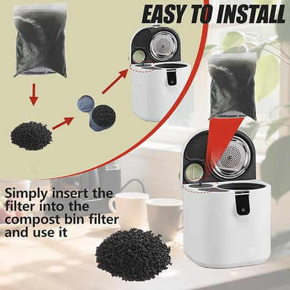 4-Pack (2 pounds) Activated Charcoal Filter Refill for Vitamix FoodCycler Filters Kitchen Waste Composters, Replacement Activated Carbon for Vitamix FC-50-SP FoodCycler Filters, Fit for Eco 5