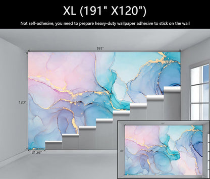 WFBHUA-Marble Wallpaper Mural Abstract Gold Art Background Wall Large Mural for Living Room Bedroom(Not Peel and Stick)