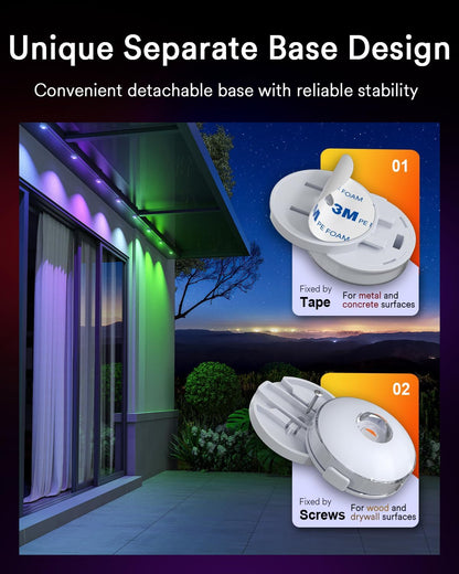 Lumary Permanent Outdoor Lights Max 53ft with 40 LED Eave Lights RGBAICW 2400LM, IP67 Waterproof, IC Control and Scene Modes for Halloween Christmas Decoration, Works with Alexa and Google Assistant