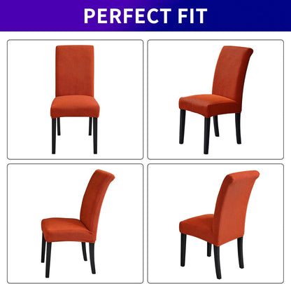 Howhic Stretch Chair Covers for Dining Room Set of 6, Removable Washable Dining Room Chair Covers, Dining Chair Slipcovers Seat Protector, Great for Home and Banquet (Pureed Pumpkin, 6 Pack)