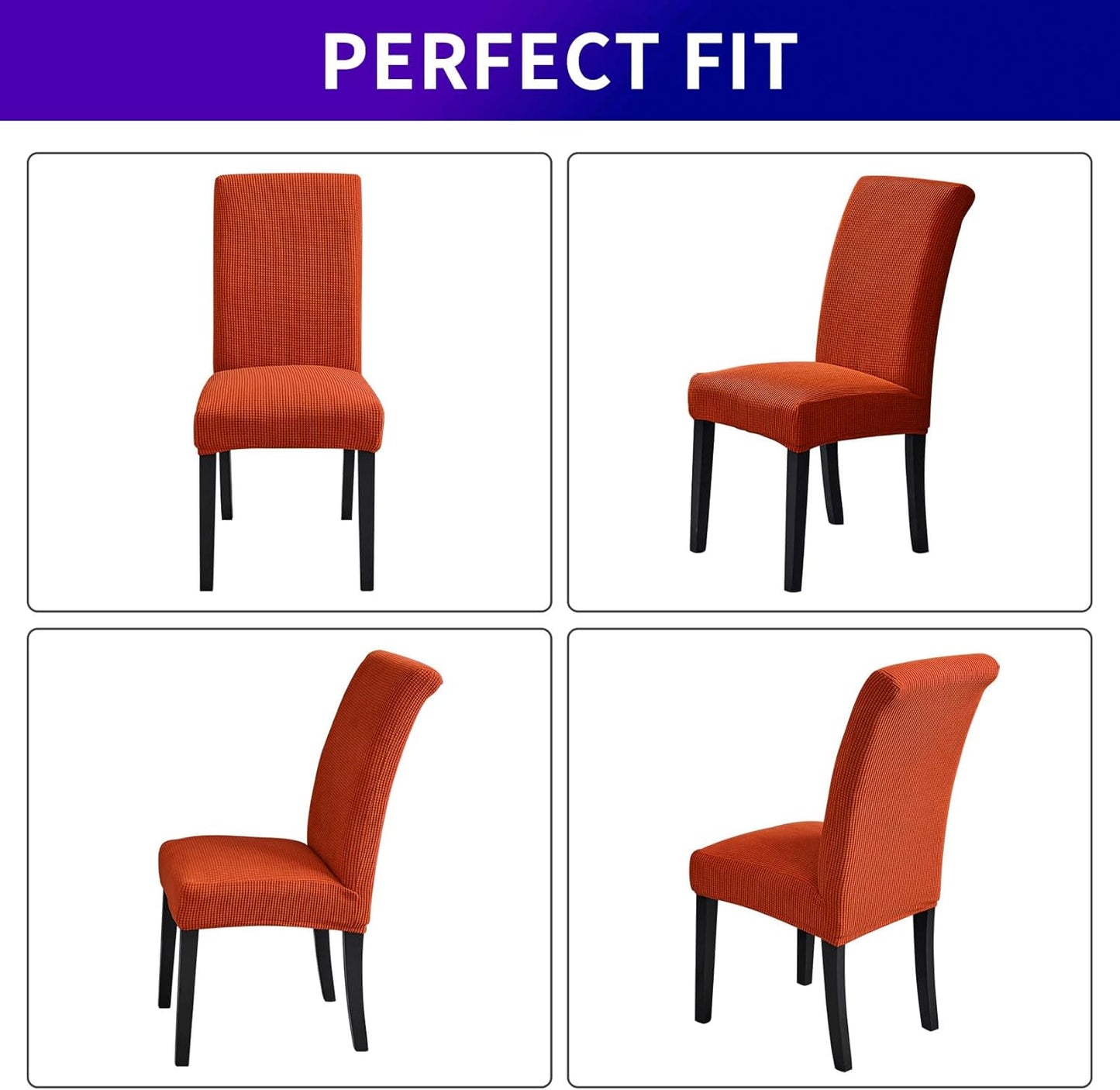 Howhic Stretch Chair Covers for Dining Room Set of 2, Removable Washable Dining Room Chair Covers, Dining Chair Slipcovers Seat Protector, Great for Home and Banquet Decor (Pureed Pumpkin, 2 Pack)