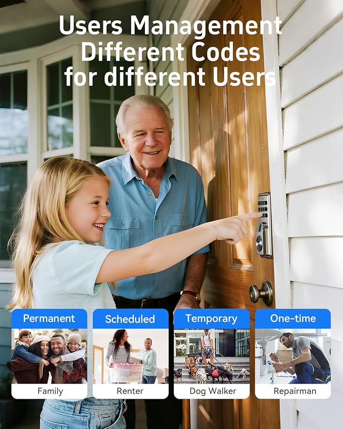 Fingerprint Door Lock - ANYBELL Keyless Entry Smart Lock Deadbolt with Electronic Keypad, App Control & Auto Lock, Easy Install for Front Door - Satin Nickel