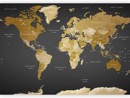 artgeist Premium Wall Mural World Map 98x69 in - XXL Non-Woven Wallpaper Fleece Wall Decor Photo Print Picture Image Design Home Map of The World k-A-0092-a-a