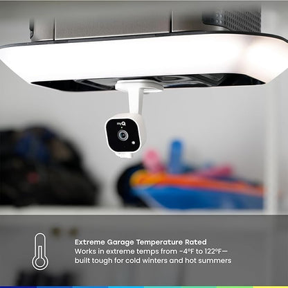 myQ Garage Plug-in Camera Gen 2 – 2K Smart Wi-Fi Garage Camera with Night Vision, Wide-Angle Lens, 2-Way Audio, Magnetic Base & Motion Alerts, App Control – Compatible with Your Garage Door Opener