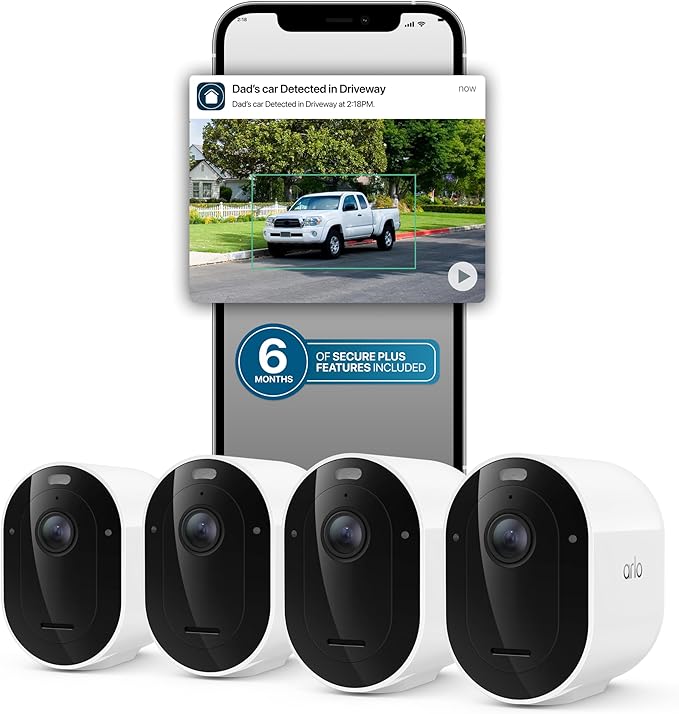 Arlo Pro Security Camera 2K HDR (6th Gen, 2025 Release) Wireless Outdoor Camera, 3 Cam with 6-Month Secure Plus Subscription