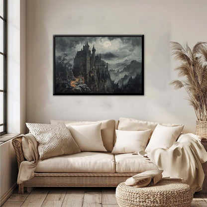 JFHCQJPK Vintage Castle Poster Dark Academy Victorian Gothic Castle Wall Art Poster Moody Mystical Art Print Suitable for Home Living Room Bedroom12x16in Metal blackFramed
