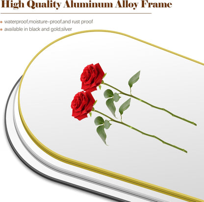Arched Bathroom Mirror, 36"x48" Gold Arch Mirror for Bathroom, Wall Mounted Mirror, Gold Vanity Wall Mirror w/Metal Frame for Bedroom, Entryway, Living Room, Vertically Hanging or Leaning Against