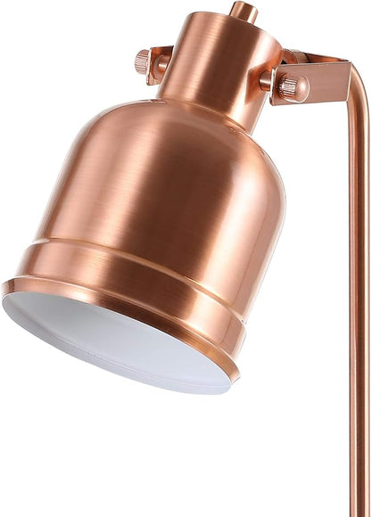 JONATHAN Y 18" Copper Metal LED Task Lamp, Modern Industrial Adjustable Desk Lamp with Swinging Shade for Home Office or Bedroom, UL Listed, LED Bulb Included JYL6112A