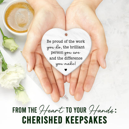 HEXMOZ Thank You Gifts - Appreciation Gifts for Women Men Coworkers Boss Teacher Nurse Mom - Retirement Farewell Leaving Going Away Gift Ideas - Be Proud of The Work You Do Christmas Ornament 2025