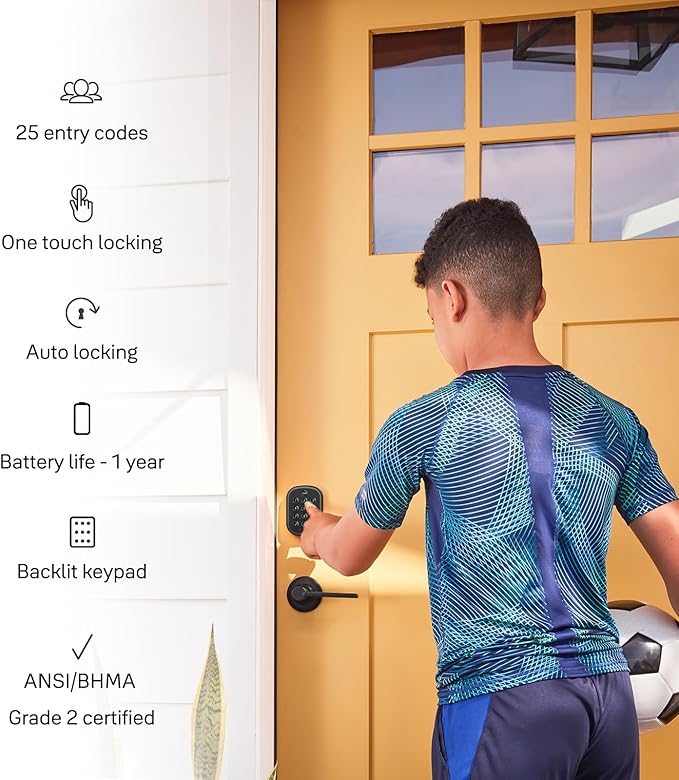 Yale Security Keyless Entry Keypad Deadbolt (YRD137) - Unlock Using Your Entry Code - No app or connectivity - Satin Nickel