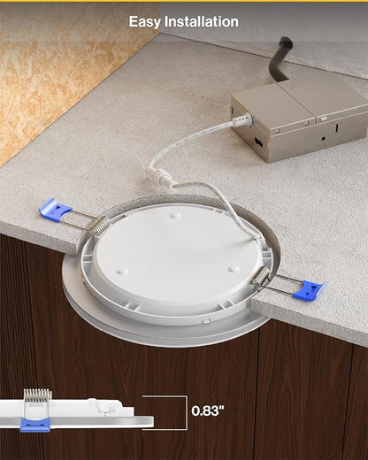 Sunco 6 Inch LED Recessed Light with Night Light, Canless Recessed Lighting, 1500 LM, 15W (150W Equivalent), Selectable CCT 2700K/3000K/4000K/5000K/6000K, Dimmable, with Junction Box 4 Pack.