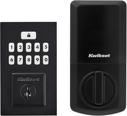 Kwikset SmartCode 260 Keyless Entry Electronic Keypad Deadbolt Door Lock with Auto-Lock, Custom User Codes, Advanced Security in Matte Black Contemporary