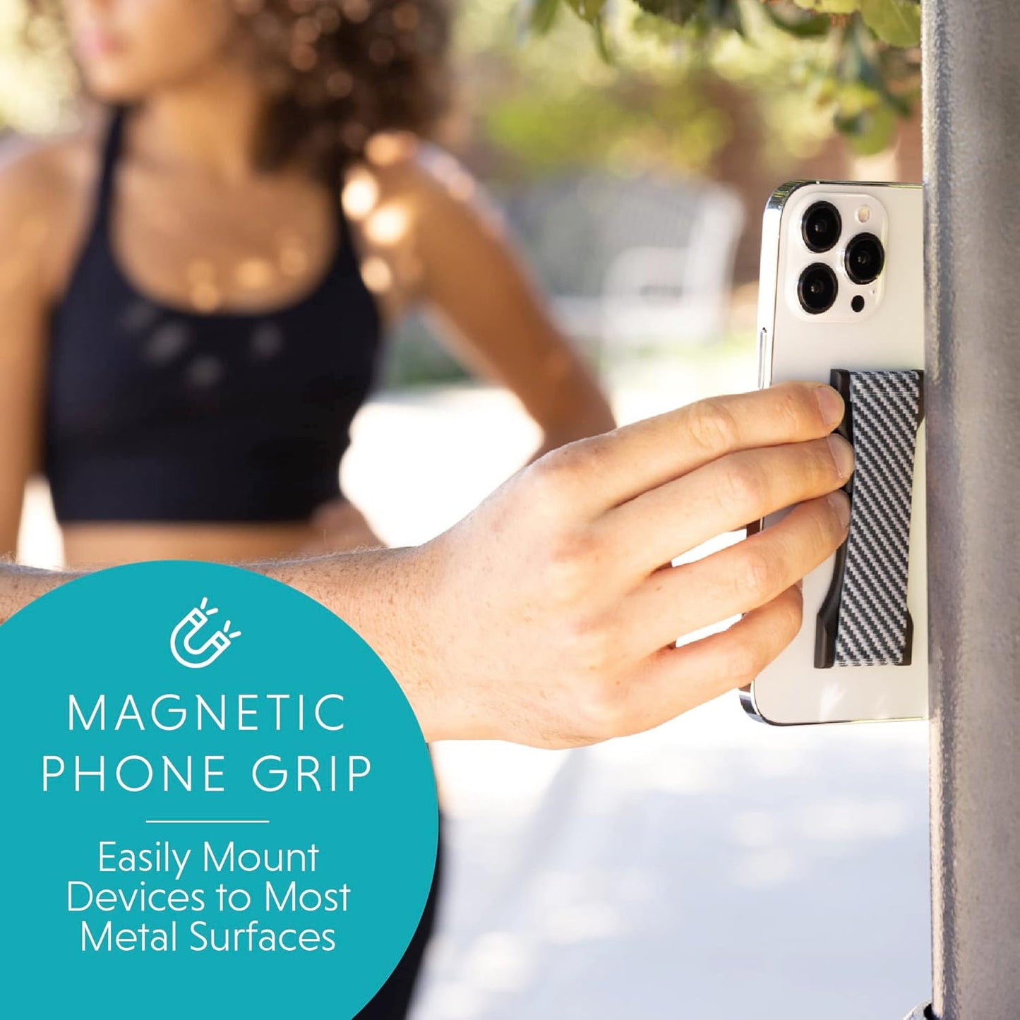 LOVEHANDLE PRO Premium Phone Grip - Silicone Phone Strap - Magnetic Phone Mount and Kickstand for Smartphone and Tablet - Dawn Patrol