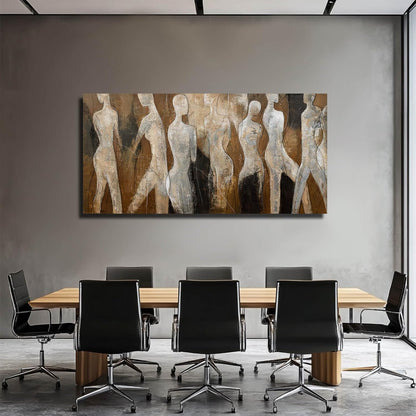 CHUDANHAO Graffiti Line Artwork Brown Picture Wall Decor Black Abstract Wall Art for Living Room Hotel Office Wall Hanging Decor 29"x58" Large Size