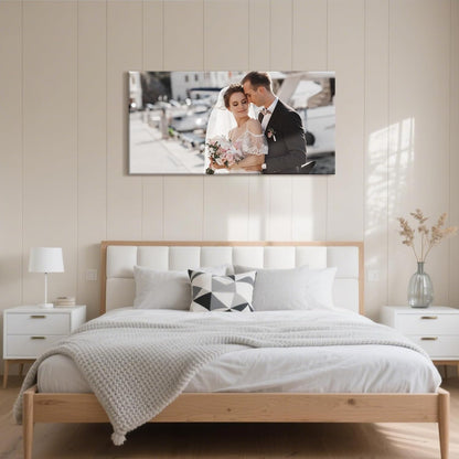 Personalized Custom Canvas Prints with Your Photos & Text, Customized Picture Print, Transform Own Images Into Framed Wall Art Digitally Printed Photo to Canvas, Keepsakes Gifts for Family 16x8’’