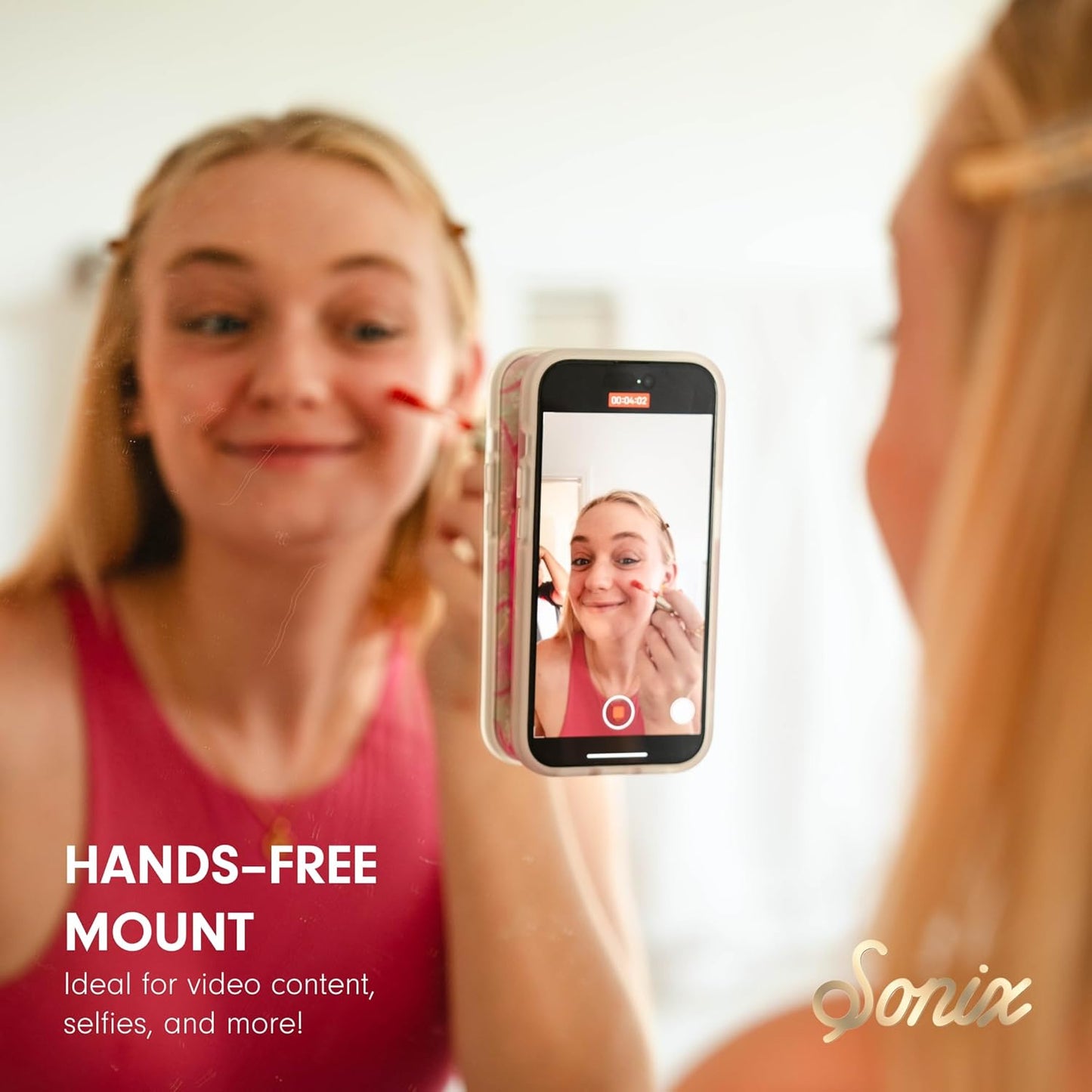 Sonix | Magnetic Silicone Suction Cup Phone Mount for iPhone | Compatible with MagSafe | Bright Fluorescent Green | Neon Green