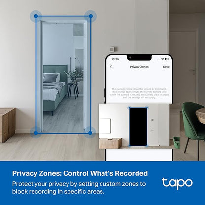 Tapo 2K Indoor/Outdoor Wired Security Camera - Works as a Baby Monitor & Pet Camera, Person/Motion/Baby Cry Detection, 2-Way Audio, Siren, Subscription-Free Local Storage or Optional Cloud, C113
