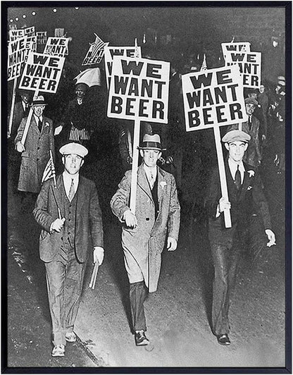 Vintage Prohibition Beer Poster LARGE 11x14 - Unique Wall Art Decor for Home, Bar, Cafe - Funny Saying Retro Art Print - Bar Room Decor - Vintage Decorations - Bar Art - Retro Decor - Funny Saying