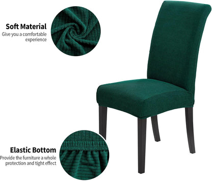 Joccun Chair Covers for Dining Room Set of 2, Dining Chair Slipcovers Stretch Dining Room Chair Covers Seat Protector,Washable Parsons Chair Cover for Home,Hotel,Banquet(Hunter,2 Pack)