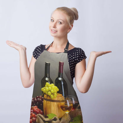 Garden Apron for Men Bottles and Glasses Pinafore Aprons for Women for Kitchen Cooking Restaurant BBQ Painting Crafting Gardening 27” (W) x 31” (H), Waterproof Aprons