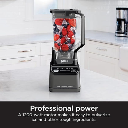 Ninja Professional Blender | Smoothie Blender, Drink Mixer, Grinder, Ice Crusher | Total Crushing™ Technology, Auto-iQ™ Smart Presets, Professional 1200W Power, XL 72oz Pitcher | Dark Grey | BR201AMZ