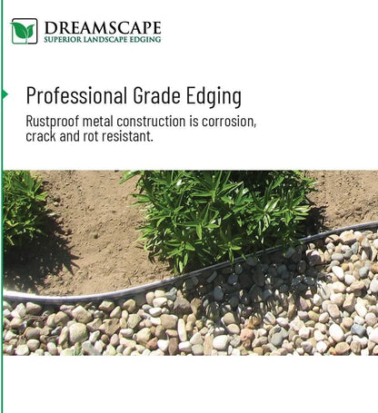 Dreamscape E-Z Edge Aluminum Landscape Edging - 12 Strips, 6ft Each (72ft Total), Bronze - Professional Quality Landscaping Border, Metal Divider for Lawn, Garden, Flowerbed…