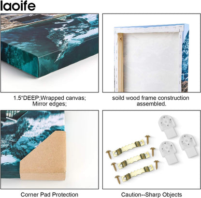 Laoife Custom Canvas Prints with Your Photos 24"x18", Canvas Photo Prints Custom, Personalized Canvas Wall Art for Office Home Bedroom Living Room Wall Decor, Gift for Father's Day Birthday Wedding