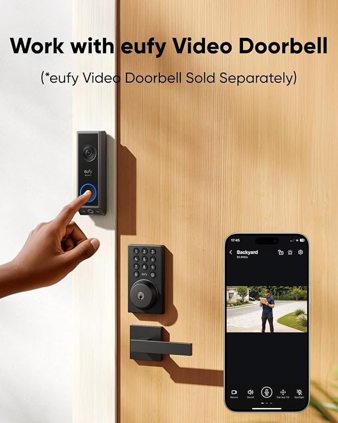 eufy Security Smart Lock C30, Keyless Entry Door Lock, Built-in WiFi Keypad Deadbolt for Front Door, No Bridge Required, Easy Installation, App Remote Control, Reliable Power, BHMA Grade 3
