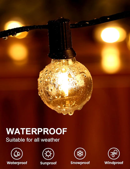 RTTY Outdoor String Lights 200 FT Globe LED Patio Lights with G40 Plastic Bulbs,Waterproof Shatterproof Dimmable Connectable Hanging for Backyard Porch Balcony Party Cafe Deck Decor