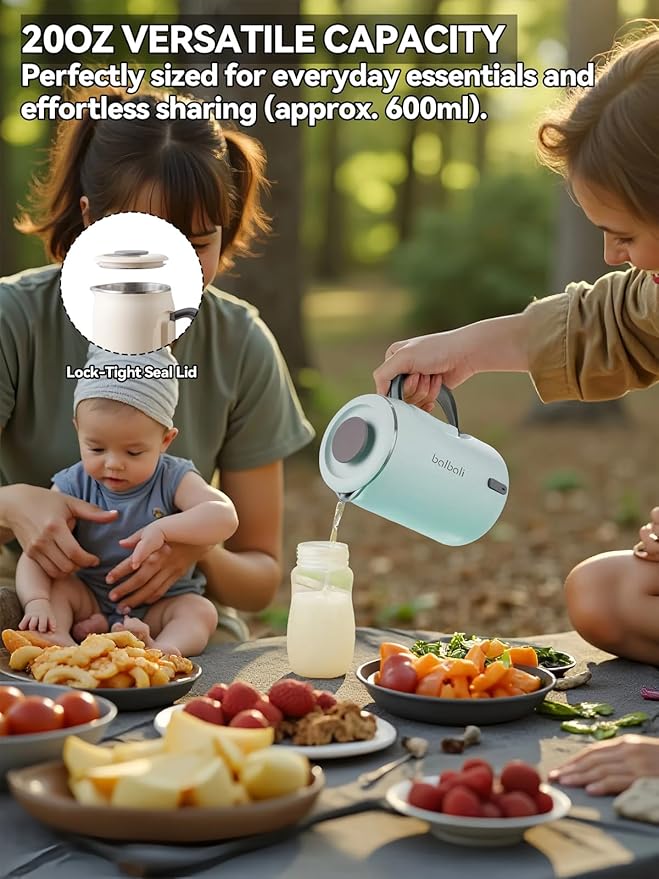 balbali 20oz Small Electric Kettle for Boiling Water - Collapsible Handle Mini Electric Kettle/Boiler for Tea - 400w Low Wattage Portable Kettle for Travel – Green