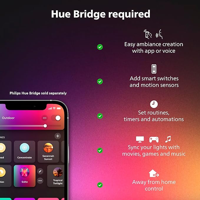 Philips Hue Play HDMI Sync Box 8K, Syncs up to 10 Hue Lights with Video Games, Movies, and Music, Requires Hue Bridge, Supports Dolby Vision HDR10+, Control with Hue App
