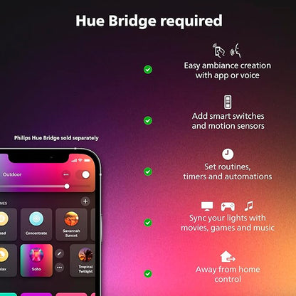 Philips Hue Play HDMI Sync Box 8K, Syncs up to 10 Hue Lights with Video Games, Movies, and Music, Requires Hue Bridge, Supports Dolby Vision HDR10+, Control with Hue App